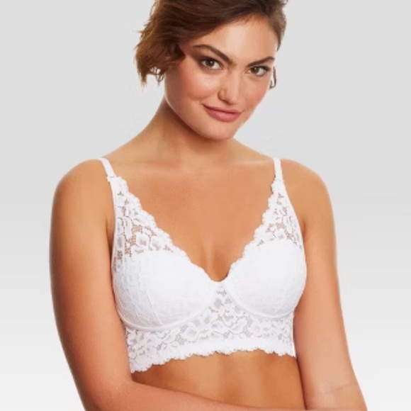 Maidenform Women’s Comfort White Lace Halter Bralette Size 38 B - Picture 5 of 5